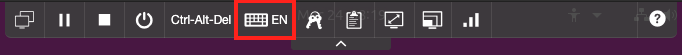 The keyboard icon is in the center of the top tray on your VM interface.