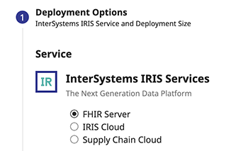 FHIR Server is selected from the list of InterSystems IRIS Services.