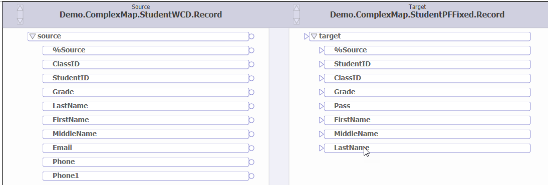 DTL editor displaying the DTL that was generated by the wizard